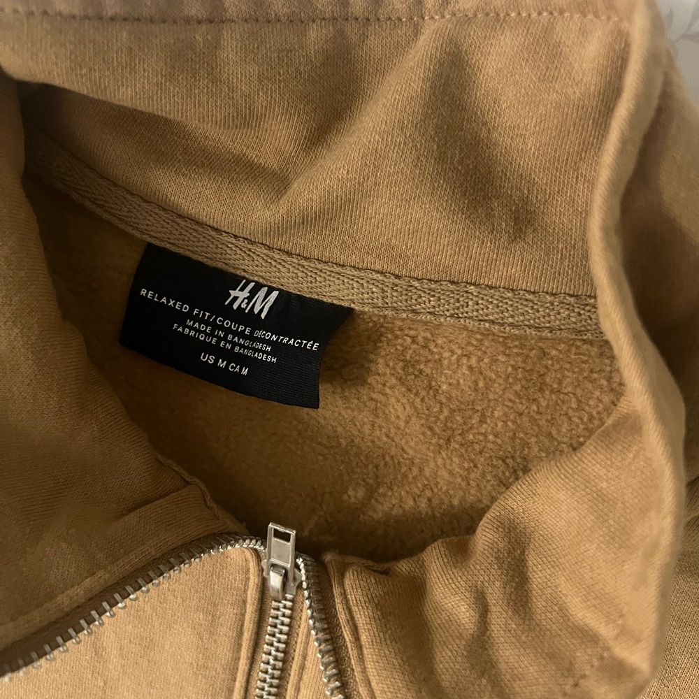 H&M Men's Tan Zip-Up Sweater - Picture 3 of 4